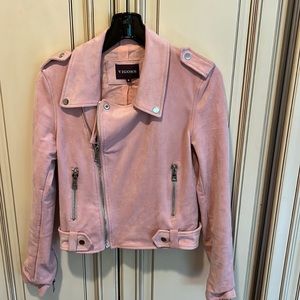 Vigoss suede pink moto jacket size small